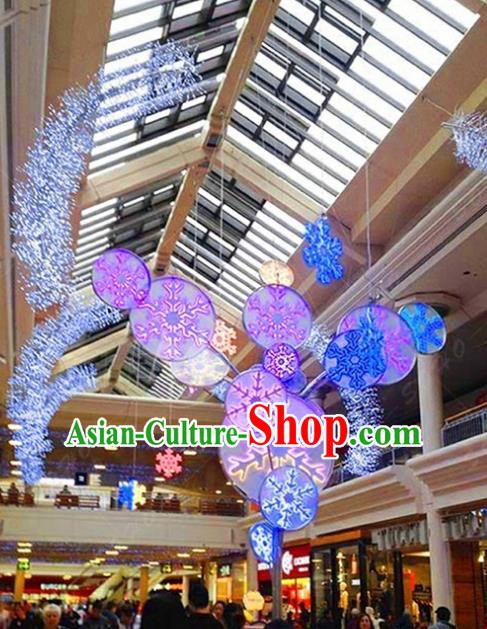 Traditional Christmas Snowflake Light Show Decorations Lamps Stage Display Lamplight LED Lanterns