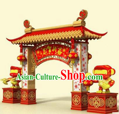 Handmade China Spring Festival Lights Arrangement Archway Lamplight Decorations Stage Display Lanterns