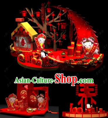 Handmade China Spring Festival Arrangement Archway Decorations Lights Lanterns Stage Display Lamp