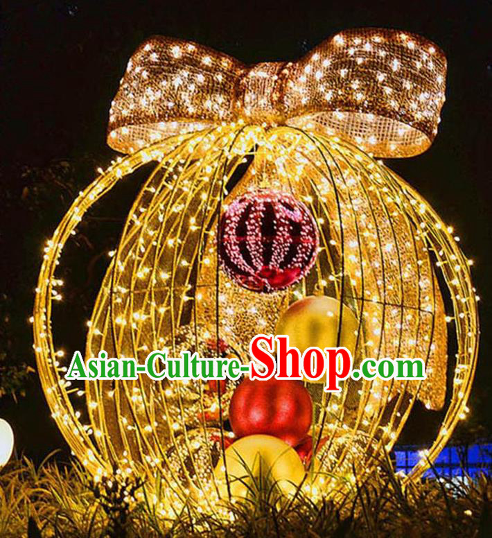 Traditional Handmade Christmas Shiny Decorations Bowknot Ball Lights Lamplight LED Lamp Lanterns
