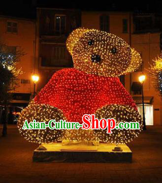 Traditional Handmade Christmas Lights Show Decorations Shiny Bear Lamplight LED Lanterns