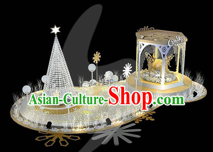 Traditional Handmade Christmas Lights Scene Stage Decorations Shiny Christmas Tree Lamplight LED Lanterns