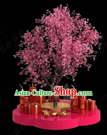 China Traditional New Year Lamp Peach Blossom Decorations Lamplight Stage Display Lanterns