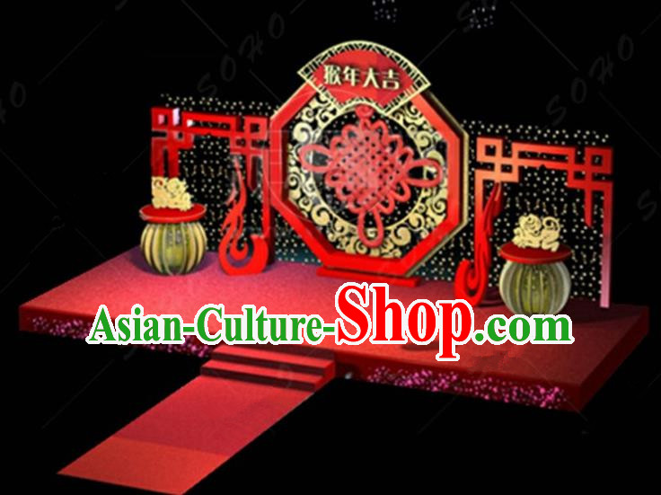 China Traditional New Year Lamp Decorations Chinese Knot Lamplight Stage Display Lanterns