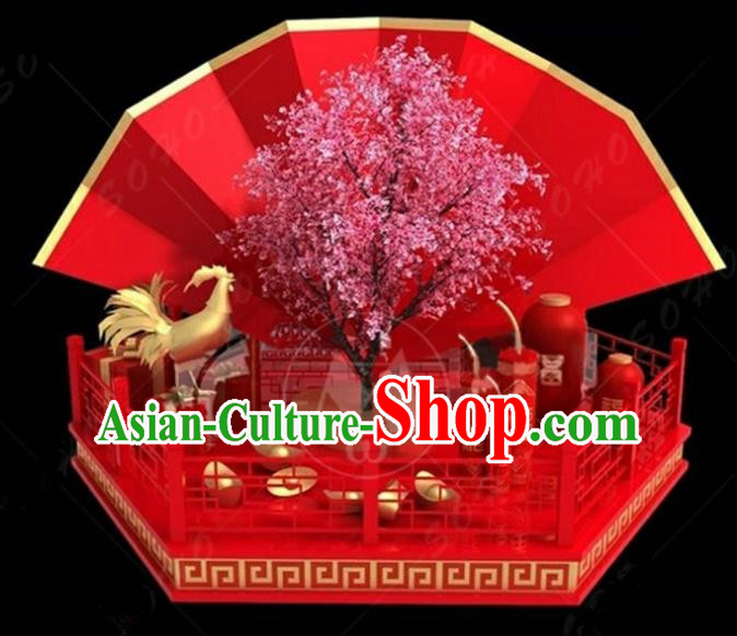 China Traditional Rooster Year Lamp Decorations Chinese Knot Lamplight Stage Display Lanterns