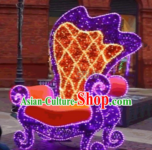 Traditional Christmas Chair LED Lights Show Lamps Decorations Stage Lamplight Display Lanterns