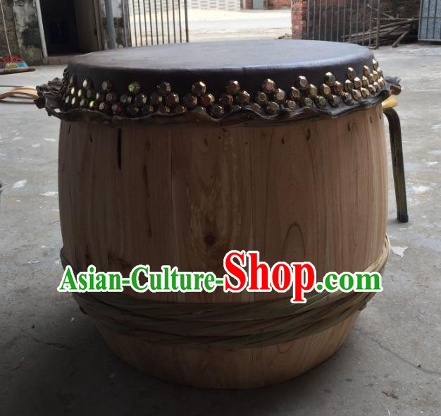 China Traditional Lion Dance Instruments Cowhide Drum Wood Lion Drums