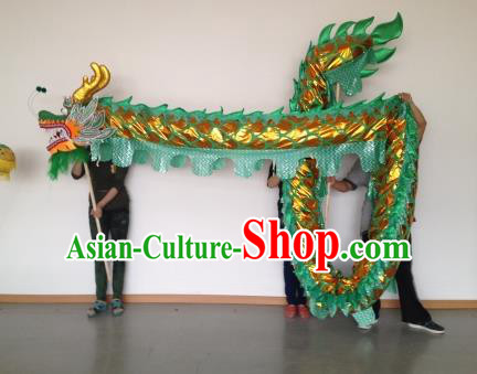 Chinese Professional Green Dragon Dance Costumes Lantern Festival Celebration Dragon Parade Props Complete Set