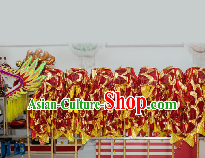 Chinese Professional Parade Red Dragon Dance Costumes Lantern Festival Celebration Dragon Props Complete Set