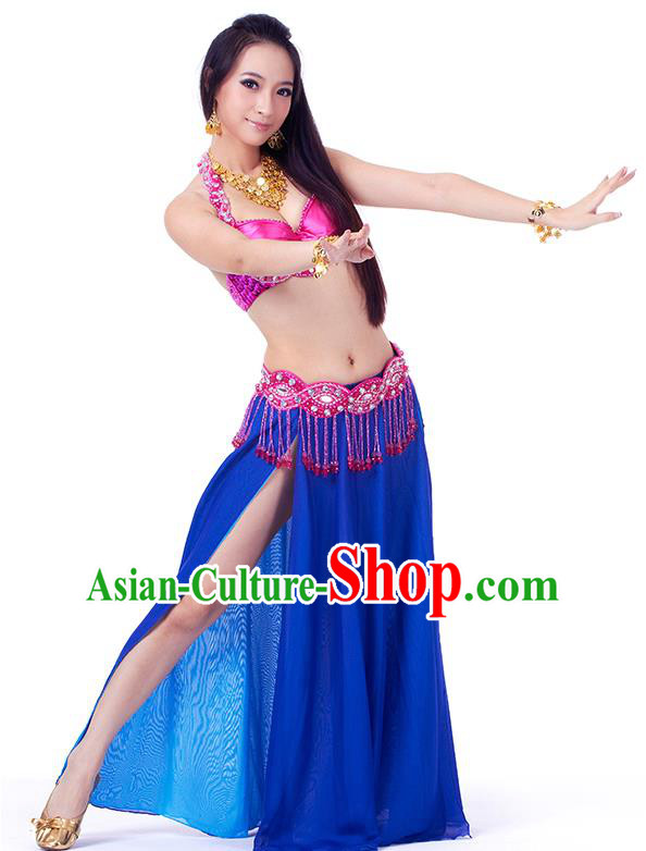Traditional Indian Belly Dance Royalblue Dress India Oriental Dance Clothing for Women