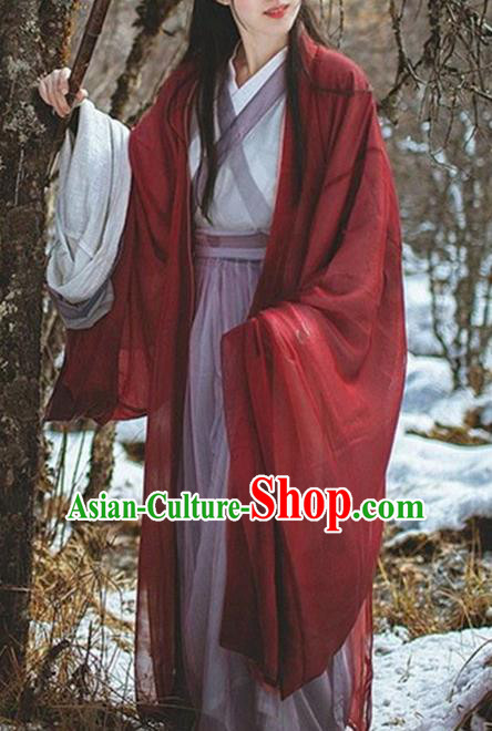 Traditional Chinese Ancient Jin Dynasty Palace Princess Wide Sleeve Cardigan Costumes for Women