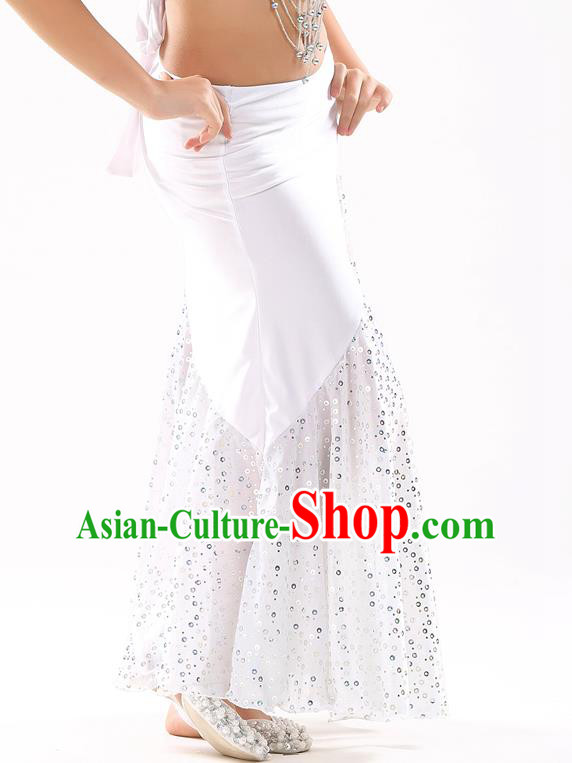Traditional India Oriental Bollywood Dance White Skirt Indian Belly Dance Costume for Kids