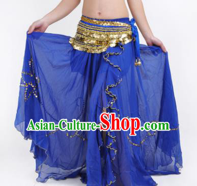 Indian Belly Dance Stage Performance Costume, India Oriental Dance Royalblue Skirt for Women