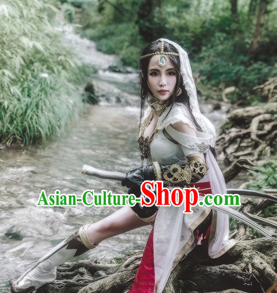Asian Sexy Style Future Warrior Anime Costumes Superhero Girls Costume and Accessories Complete Set