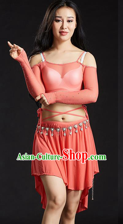 Indian Belly Dance Watermelon Red Dress Classical Traditional Oriental Dance Performance Costume for Women