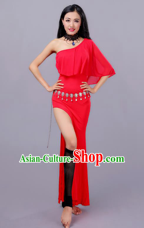 Top Indian Belly Dance Red Dress India Traditional Oriental Dance Performance Costume for Women