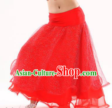 Indian Traditional Belly Dance Performance Costume Red Skirt Classical Oriental Dance Clothing for Kids