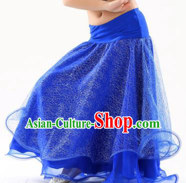 Indian Traditional Belly Dance Performance Costume Royalblue Skirt Classical Oriental Dance Clothing for Kids
