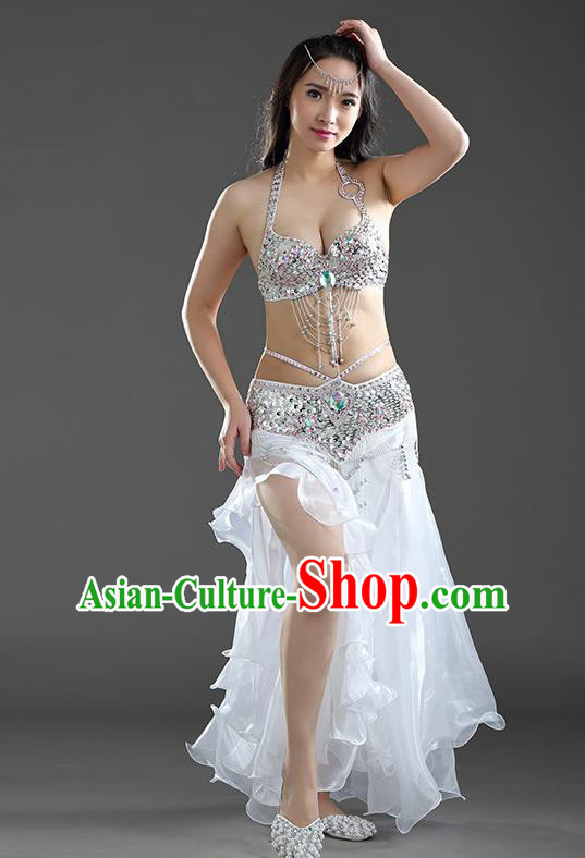 Top Indian Belly Dance India Traditional Raks Sharki White Dress Oriental Dance Costume for Women