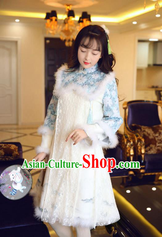 Traditional Chinese National Costume Qipao Dress Tangsuit Cheongsam Clothing for Women