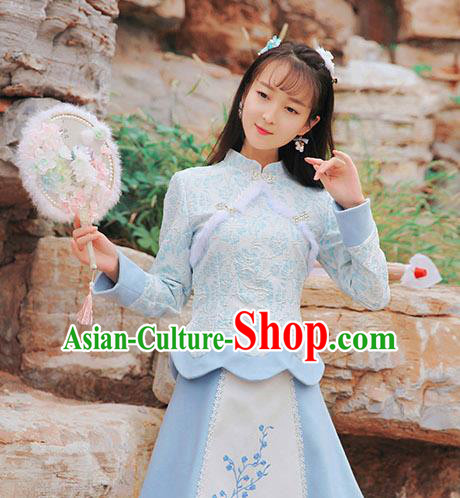 Chinese Traditional Costume Tangsuit Qipao Blouse Cheongsam Shirts for Women