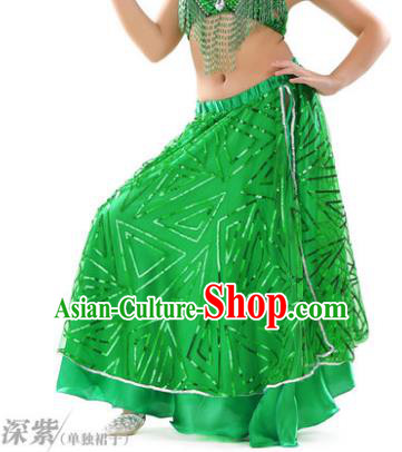 Asian Indian Children Belly Dance Green Bust Skirt Raks Sharki Oriental Dance Clothing for Kids