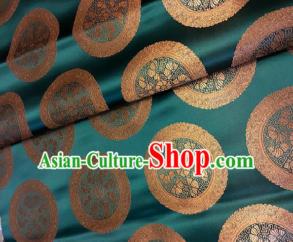 Chinese Traditional Fabric Palace Pattern Design Green Brocade Chinese Mongolian Robe Fabric Asian Material