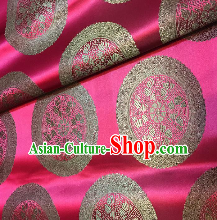 Chinese Traditional Fabric Palace Pattern Design Rosy Brocade Chinese Mongolian Robe Fabric Asian Material
