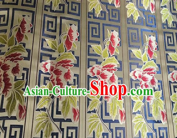 Chinese Traditional Fabric Tang Suit Flowers Pattern Brocade Chinese Fabric Asian Tibetan Robe Material