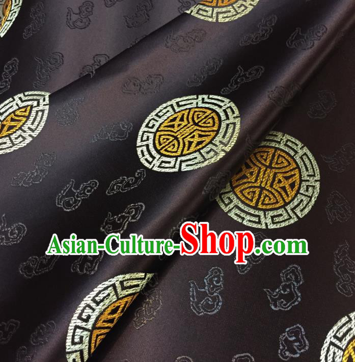 Chinese Traditional Fabric Tang Suit Pattern Coffee Brocade Chinese Fabric Asian Cheongsam Material
