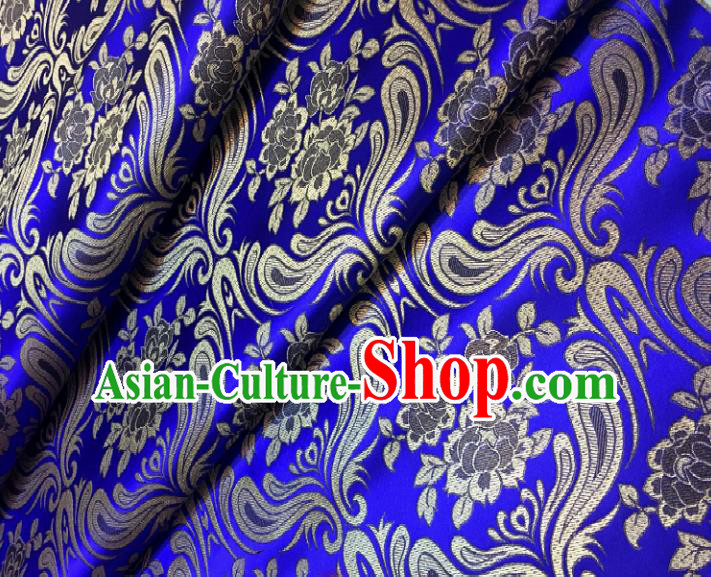 Chinese Traditional Fabric Tang Suit Mongolian Robe Royalblue Brocade Chinese Fabric Asian Cheongsam Material