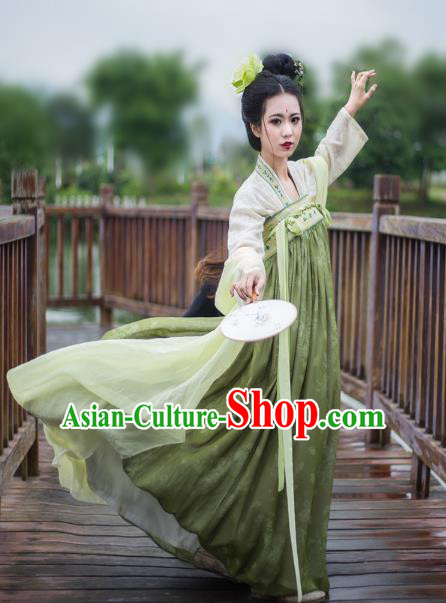China Ancient Dress Costume Tang Dynasty Palace Princess Embroidered Slip Skirts for Women