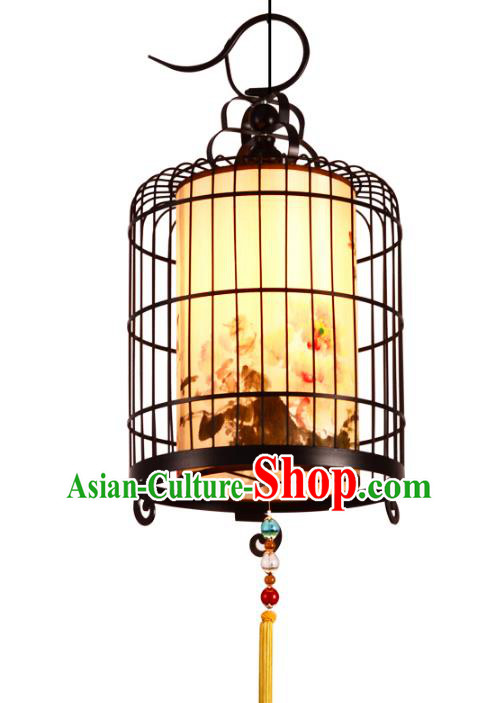 Traditional Chinese Ancient Palace Lantern Iron Birdcage Ceiling Lanterns Hanging Lanern