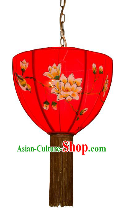 Traditional Chinese Ancient Palace Lantern Ceiling Lamp Red Lanern