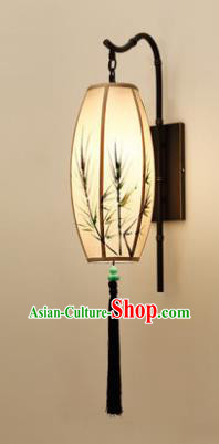 Traditional Asian Chinese Lantern China Style Wall Lamp Electric Printing Bamboo Palace Lantern