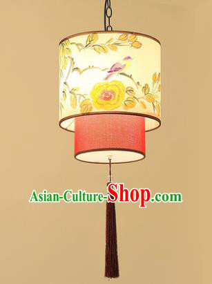 Asian China Traditional Handmade Lantern Flowers Birds Ceiling Lamp Ancient Palace Lanern