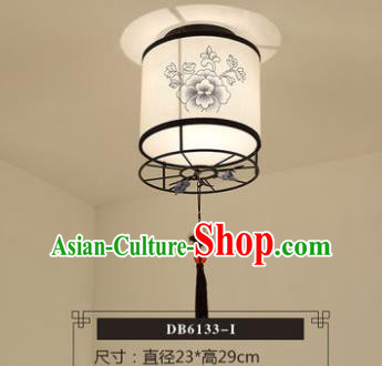 Traditional Chinese Handmade Lantern Classical Ink Painting Peony Ceiling Lamp Ancient Lanern