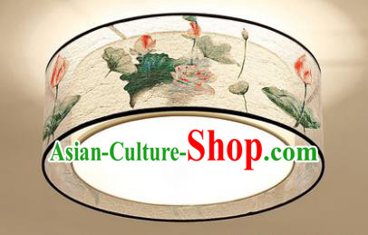 Traditional Chinese Handmade Printing Lotus Lantern Classical Lamp Ancient Palace Ceiling Lanern