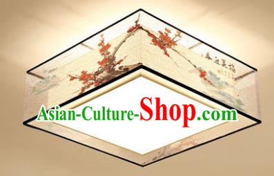Traditional Chinese Handmade Printing Wintersweet Lantern Classical Lamp Ancient Palace Ceiling Lanern