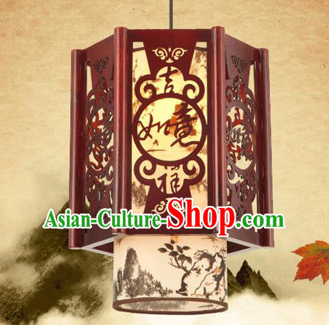Asian China Traditional Handmade Lantern Palace Parchment Hanging Lanterns Ceiling Lamp Ancient Lanern