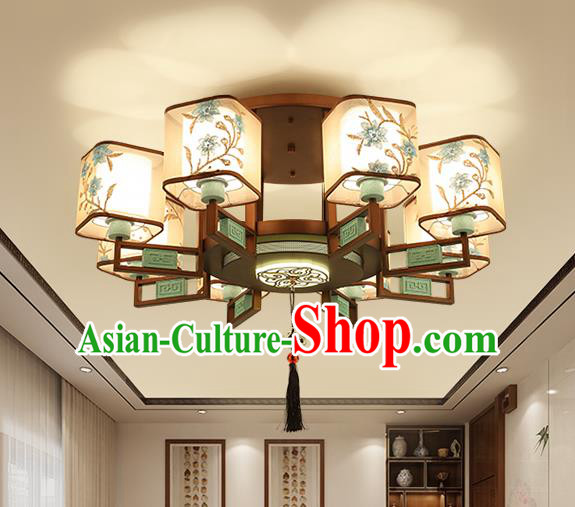 Traditional China Handmade Lantern Ancient Eight-pieces Round Lanterns Palace Ceiling Lamp