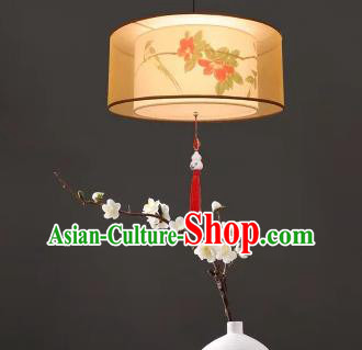 Traditional China Handmade Lantern Ancient Printing Birds Red Flowers Hanging Lanterns Palace Ceiling Lamp