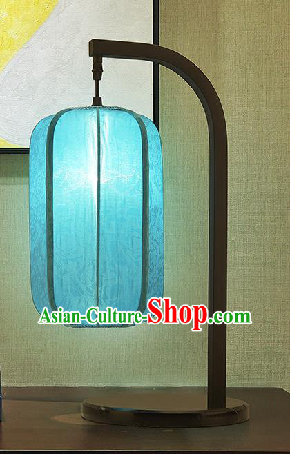 Asian China Style Lanterns Traditional Chinese Ancient Blue Desk Lamp Palace Lantern