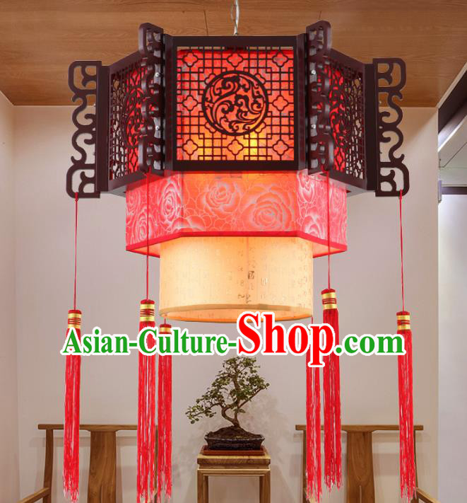 Asian China Handmade Wood Carving Lantern Traditional Ancient New Year Ceiling Lamp Palace Lanterns