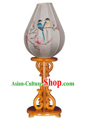 Asian China Handmade Printing Birds Flowers Lanterns Traditional Ancient Desk Palace Lantern