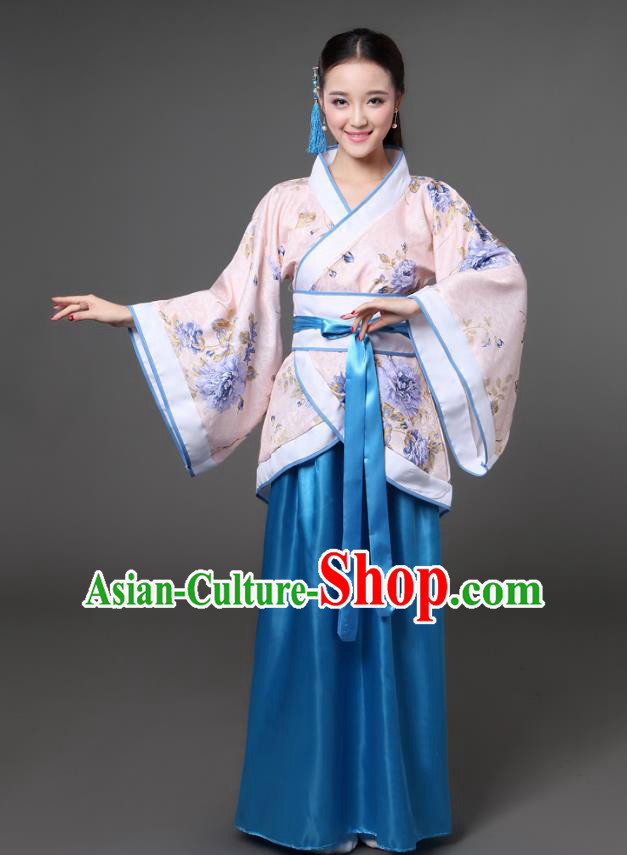 China Han Dynasty Palace Lady Costume Ancient Theatre Performance Princess Dress for Women