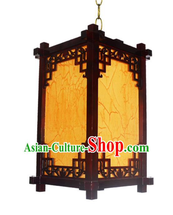 Chinese Handmade Wood Hanging Lantern Traditional Palace Parchment Ceiling Lamp Ancient Lanterns