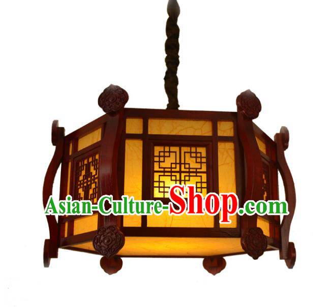 Chinese Handmade Palace Lantern Traditional Parchment Hanging Lantern Wood Ceiling Lamp Ancient Lanterns