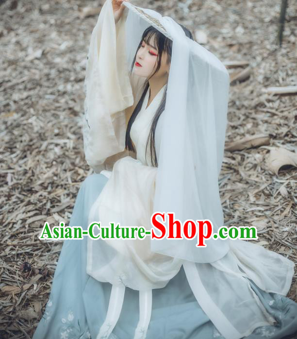 Ancient China Ming Dynasty Palace Lady Embroidered Dress Costume Complete Set for Women