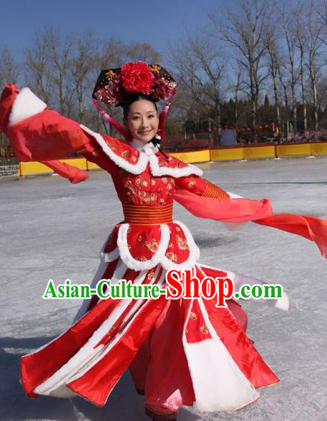 Ancient Chinese Qing Dynasty Manchu Yongzheng Consort Li Embroidered Historical Costume for Women